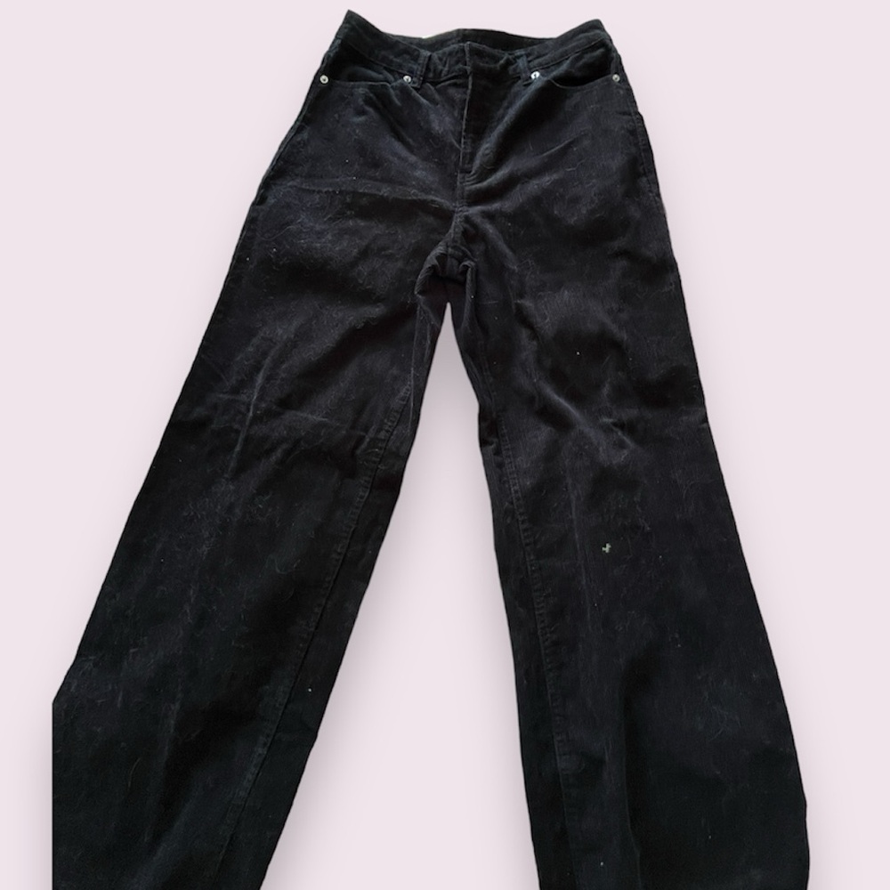 high rise corduroy wide leg pants